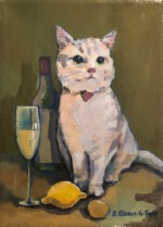 Кот с бокалом шампанского